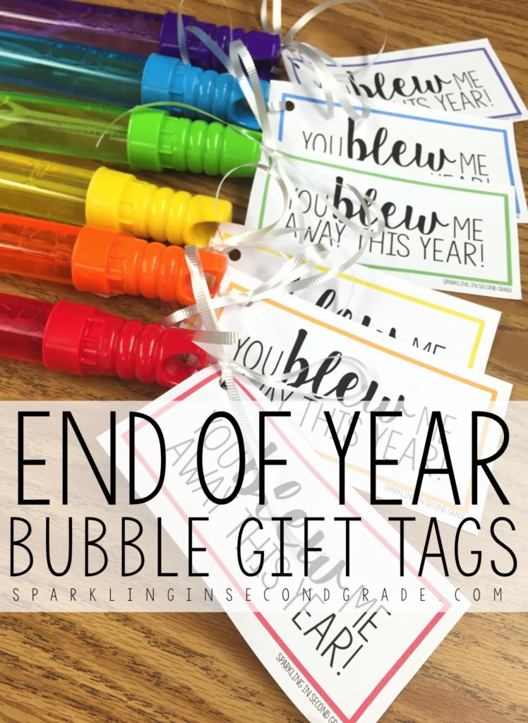 End Of Year Gift Bubble Tags Sparkling In Second Grade Student 