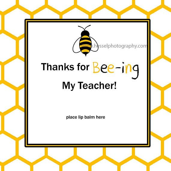 Printable Lip Balm Tag Burts Bees Teacher Thank You Teacher 