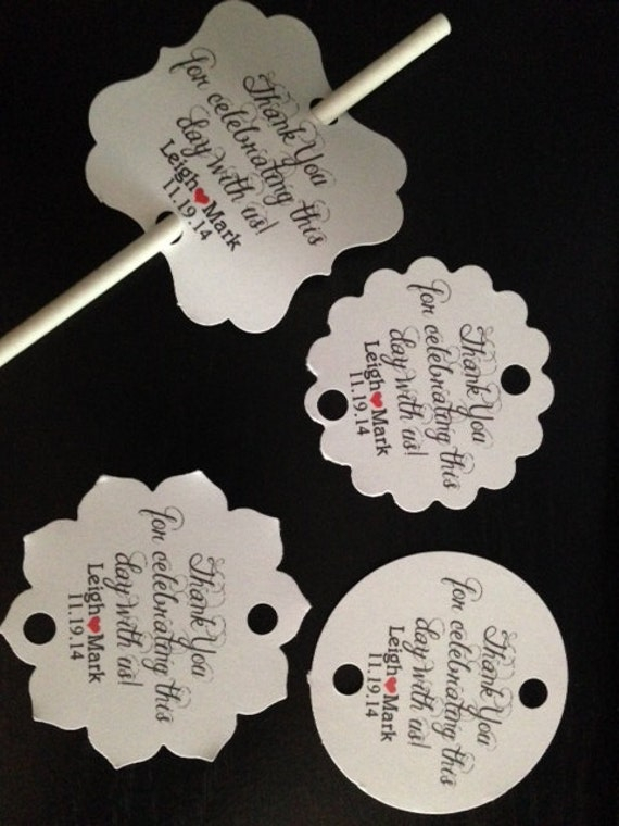 Cake Pop Wedding Favor Thank You Tags Personalized Thank You