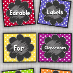 Free Editable Chalkboard And Polka Dot Labels Contains 6 Printable