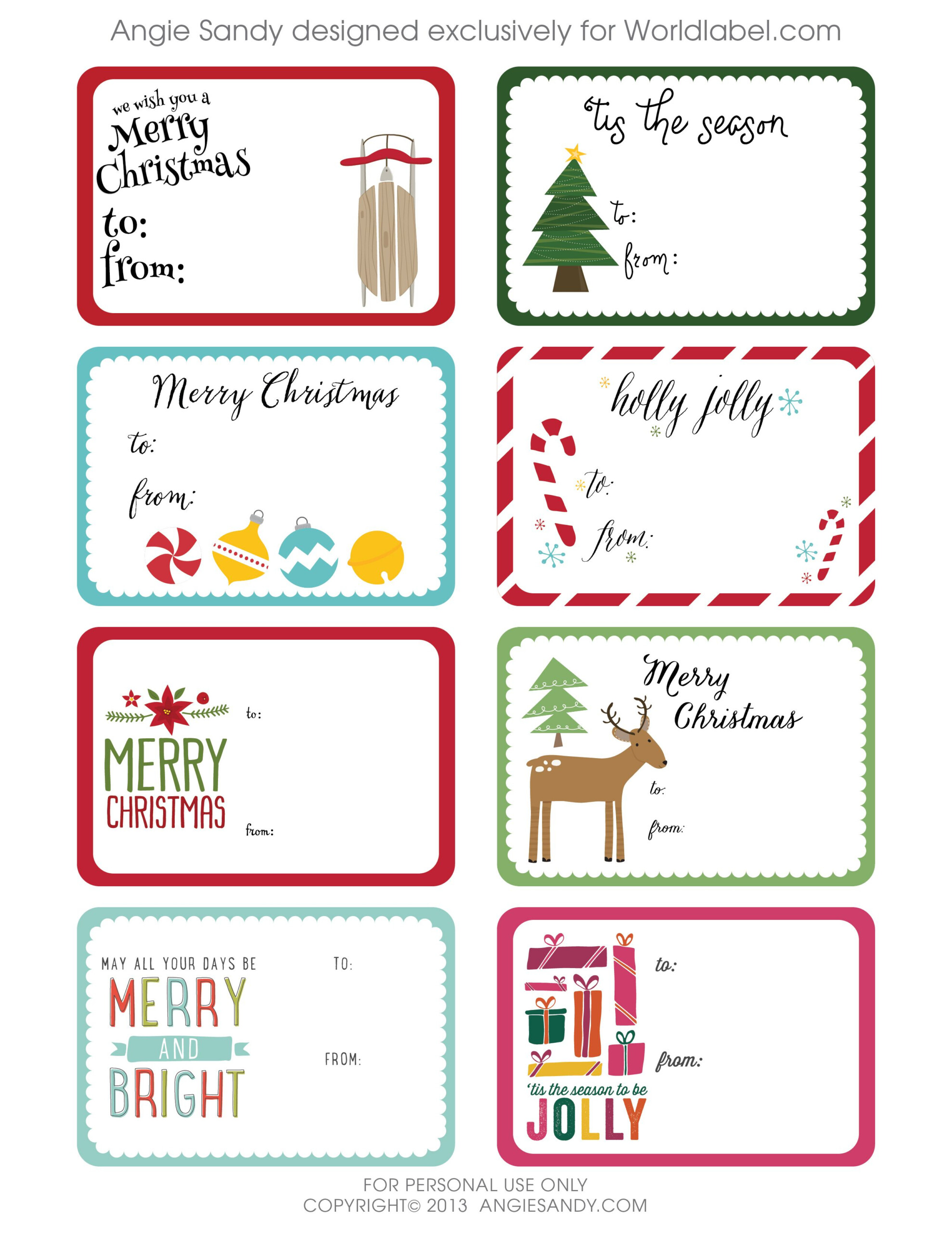 World Label Exclusive Christmas Gift Tag Printable christma