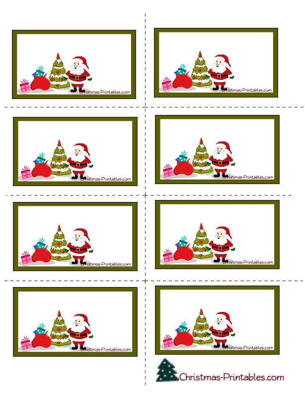 Free Printable Christmas Labels With Santa Tree And Gifts Etiquette 