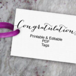 Congratulations Tags Printable Gift Tag Template Graduation Tag