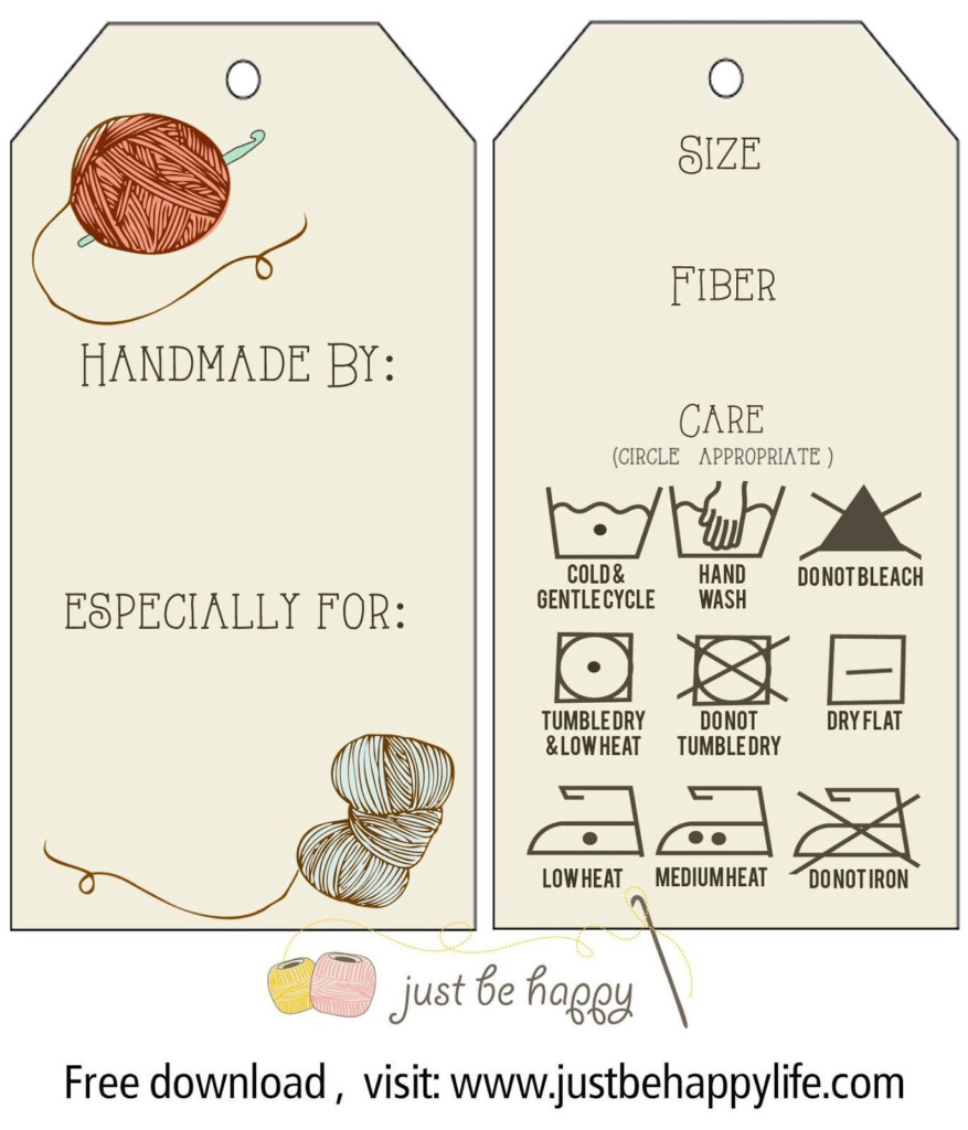 Printable Care Labels For Crochet Knitted Gifts From Just Be Happy 