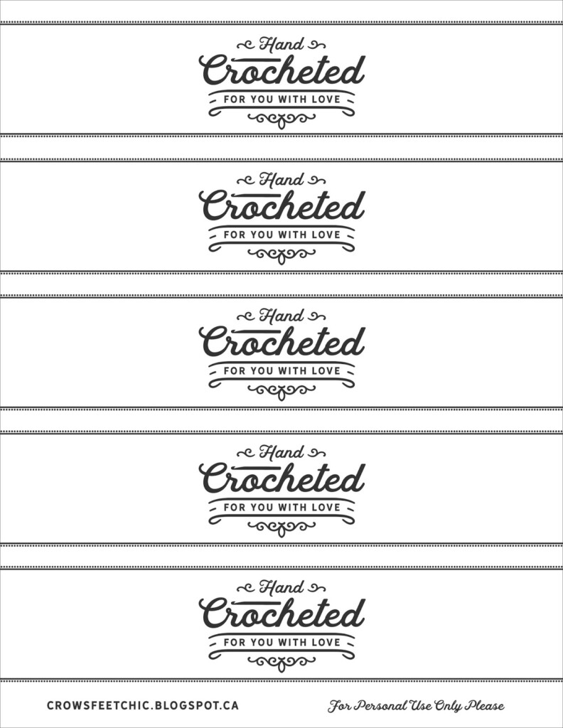 Crochet Gift Labels Free Printable Crow s Feet Chic