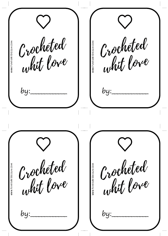 Crocheted Whit Love By Free Printable Tags For Handmade Cr