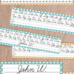 Editable Cursive Desk Strips And Name Plates Coordinates With Cursive