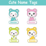 Vector Cartoon Illustration With Colorful Cute Baby Pandas Suitable For