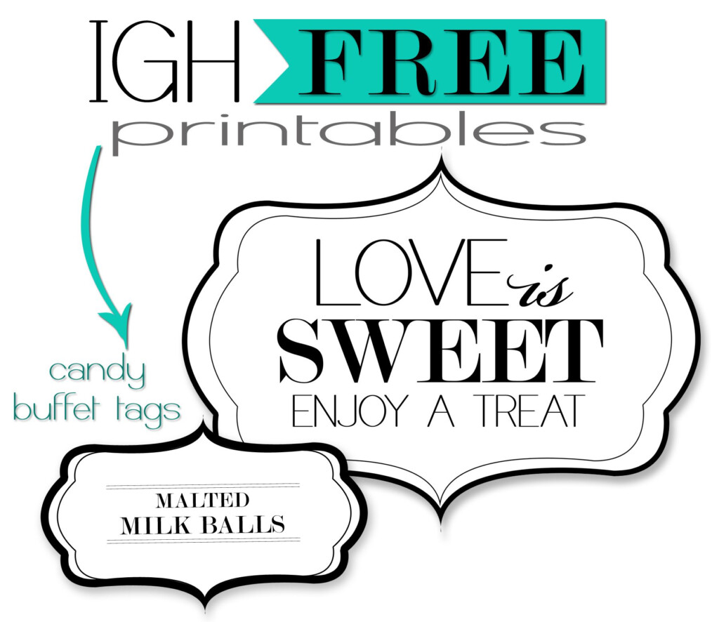 FREE Printable Candy Buffet Tags Candy Buffet Labels Candy Buffet 