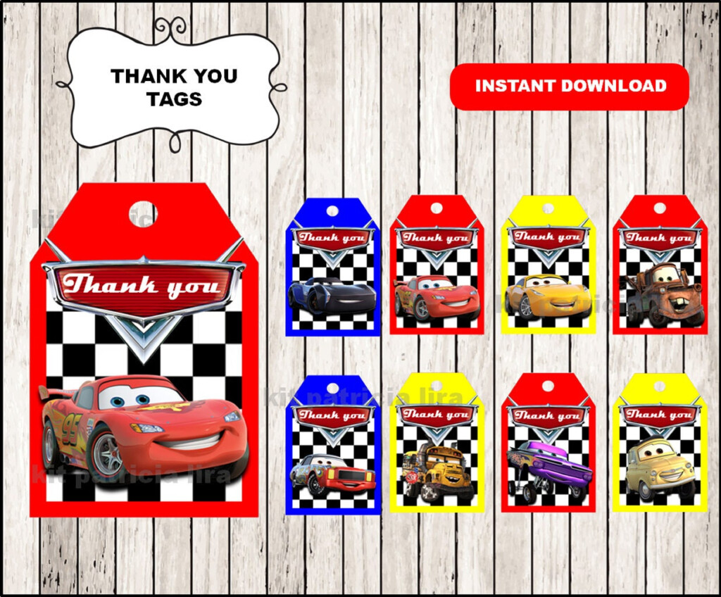 Disney Cars 3 Thank You Tags Instant Download Cars 3 Thank