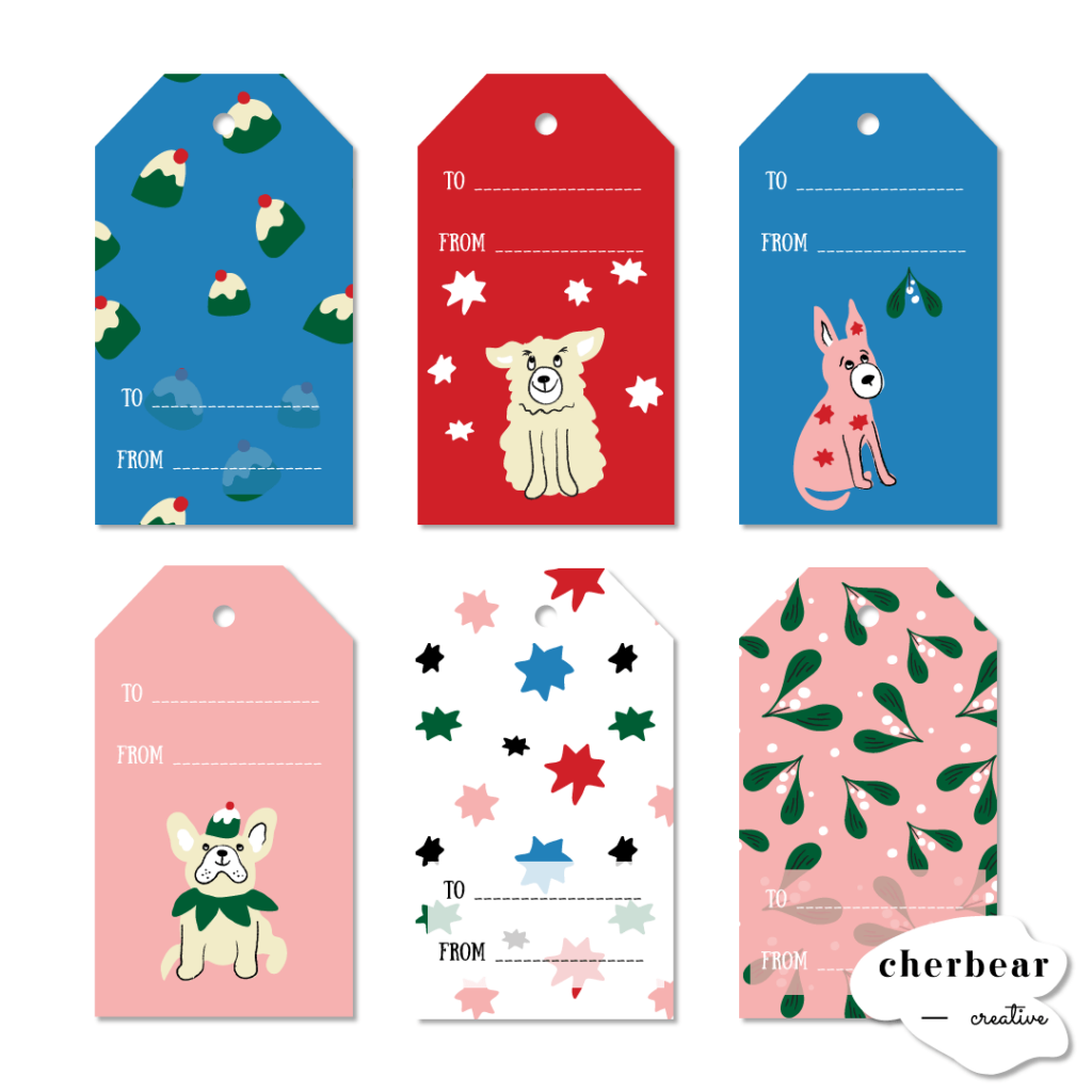 Free Printable Gift Tags Christmas Dogs Cherbear Creative