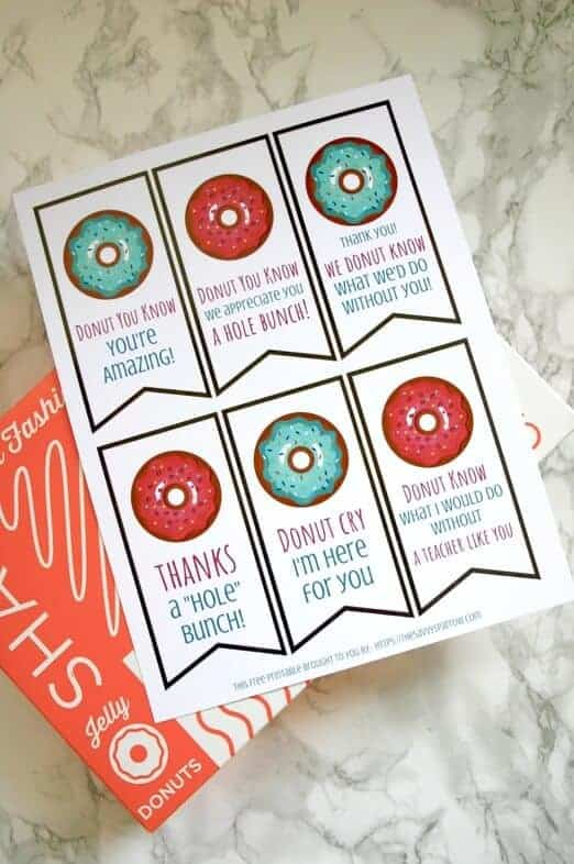 Donut Gift Tags FREE Printables For Teacher Gift Ideas