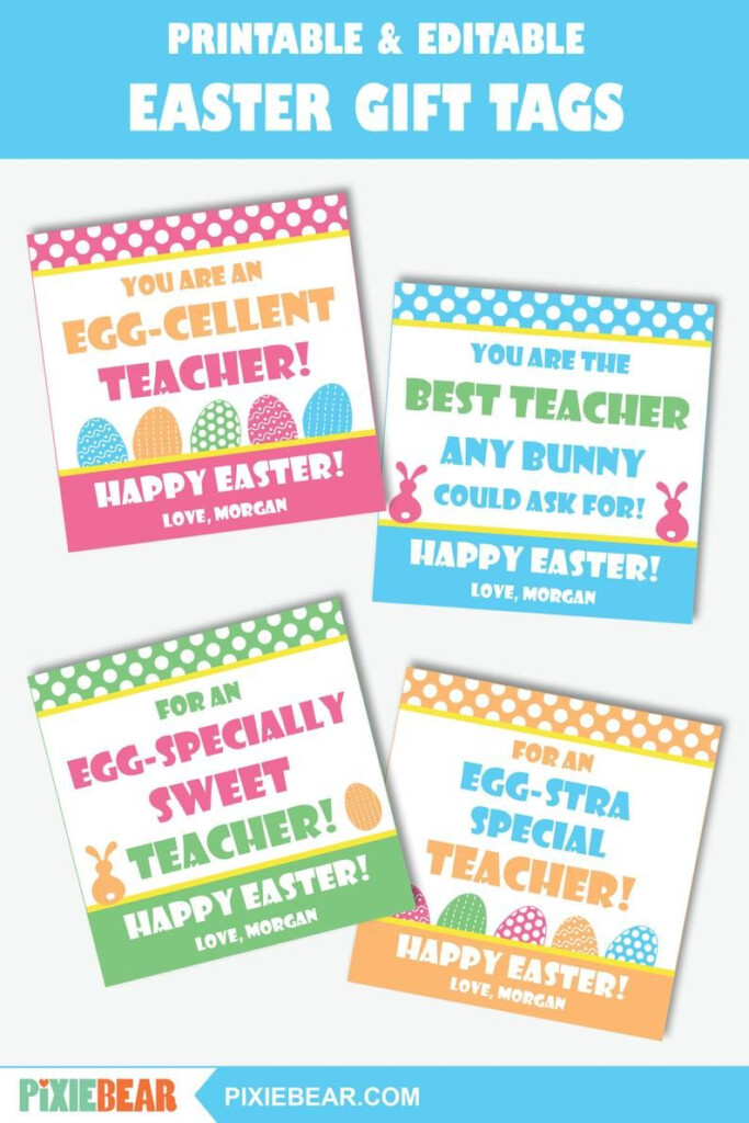 Easter Teacher Tags Printable Teacher Appreciation Gift Tags Etsy 