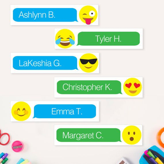 Customized Printable Emoji Name Tags For Student Desks Teacher By