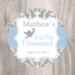 First Holy Communion Favor Tags Printable Blue Holy Communion Boy