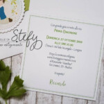 FIRST COMMUNION SET Invitation Place Card Green Favor And Tags For