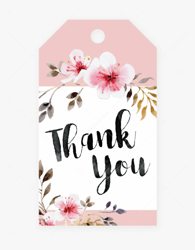 Pink Favor Tag Printable Pdf File By Littlesizzle Thank You Tag 