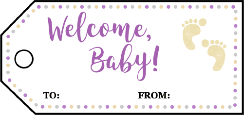 Welcome Baby Footprints Gift Tags Printable Gift Tag