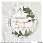 Green And Gold Baptism Thank You Favour Tags Zazzle co uk Green And