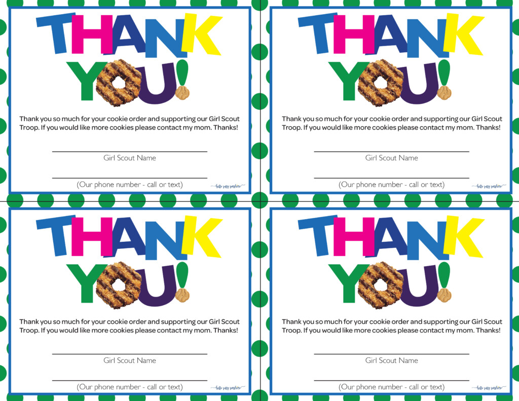 Girl Scout Cookies Thank You Printable Girl Scout Free Printable 