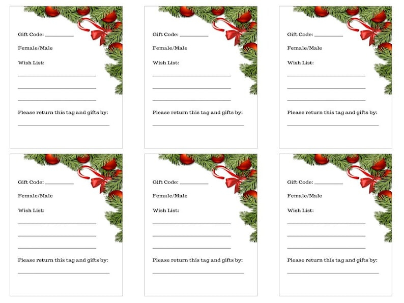 Angel Tree Gift Tags Giving Tree Template Printable Ask Etsy