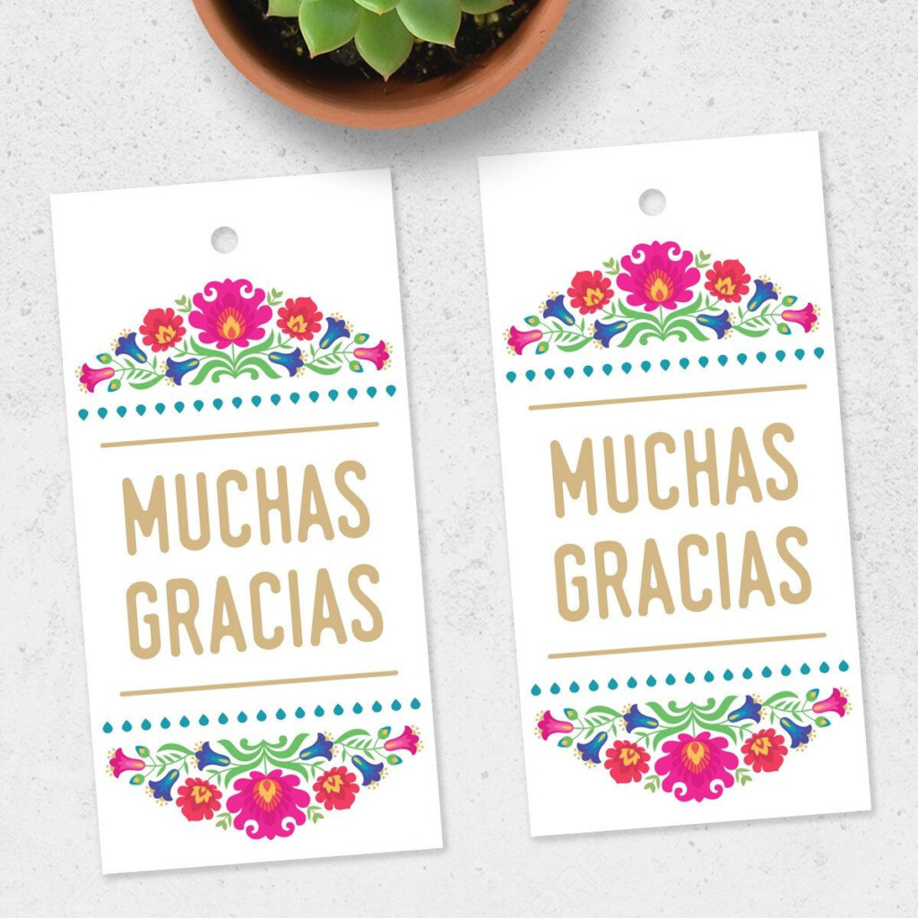 Cute And Colorful Muchas Gracias Tags Party Favor Tags Fiesta 