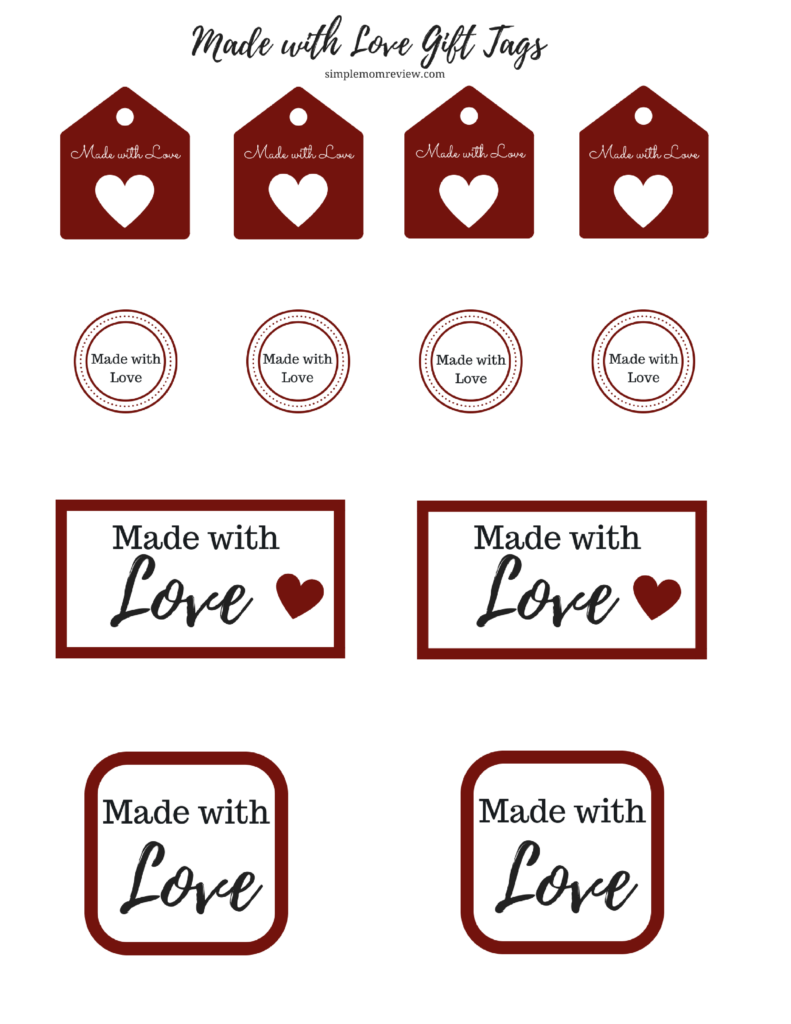 Made With Love Gift Tags Free Printable Simple Mom Review Gifts 