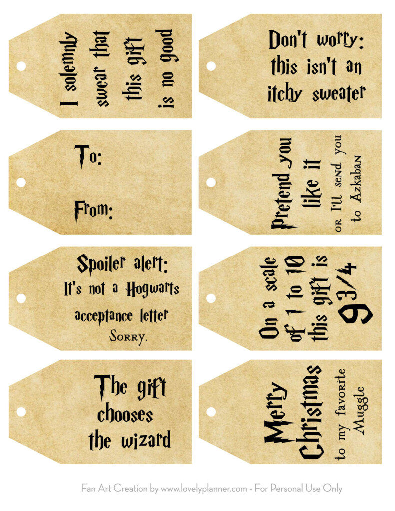 Free Printable Harry Potter Christmas Gift Tags Harry Potter 