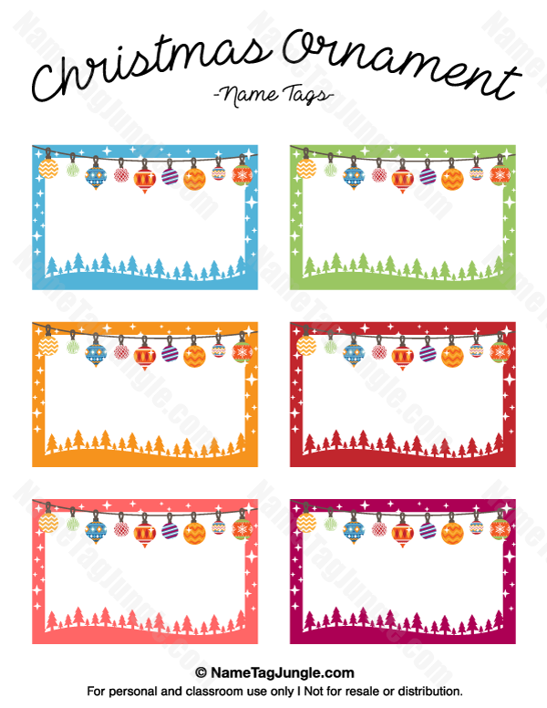 Free Printable Christmas Ornament Name Tags The Template Can Also Be