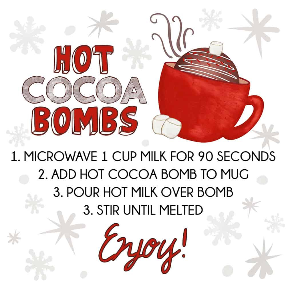 Free Printable Hot Cocoa Bomb Labels