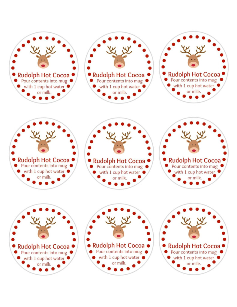 DIY Rudolph Hot Cocoa Holiday Gifts Free Printable Tags Hot 