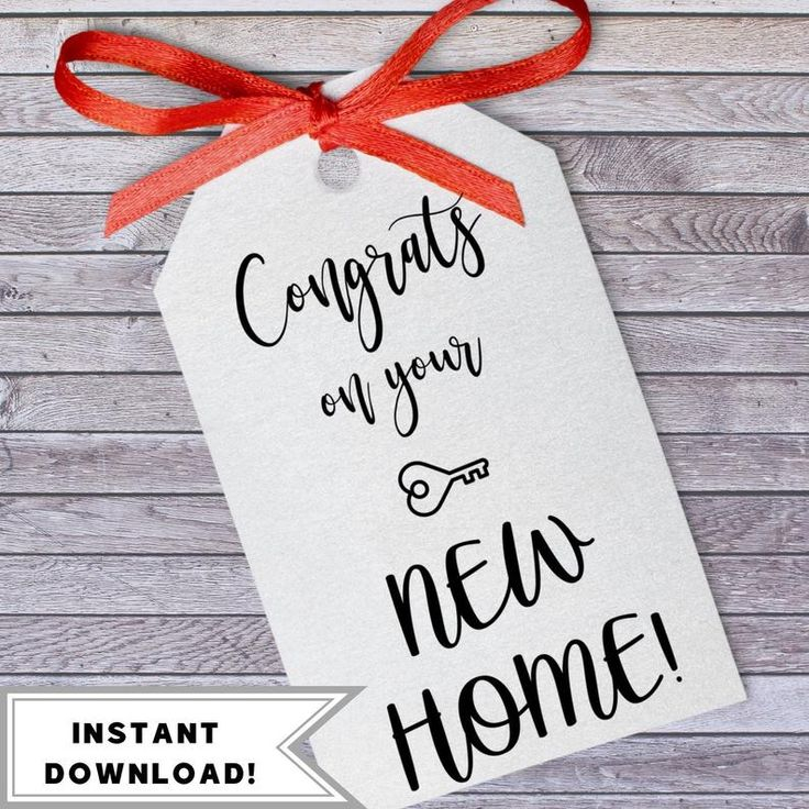 Printable Housewarming NEW HOME Tag Download Real Estate Close Gift