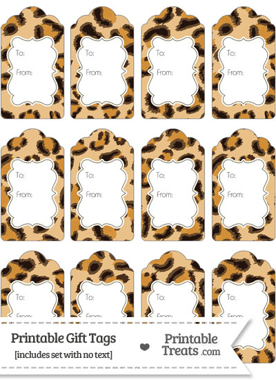 Leopard Print Gift Tags Printable Treats