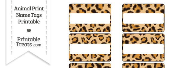 Leopard Print Name Tags Printable Treats