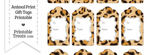 Leopard Print Gift Tags Printable Treats