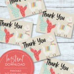 Printable 3x2 Thank You Tags Llama Boho Cactus Theme Free Baby