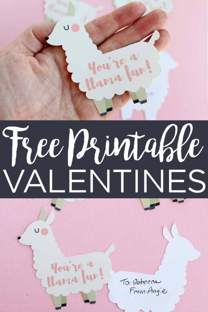 Free Printable Llama Valentine In 2020 Valentines Printables Free 