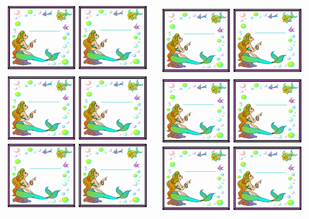 Little Mermaid Name Tags Birthday Printable