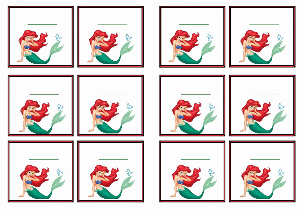 Little Mermaid Name Tags Birthday Printable