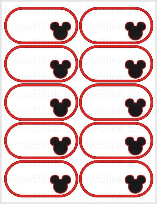 Mickey Mouse Place Cards Stickers Tags Labels 2 X 4 Printable 