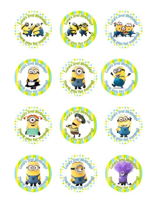 Minion Favor Tags Or Labels Minions Birthday Party Favor Printable 