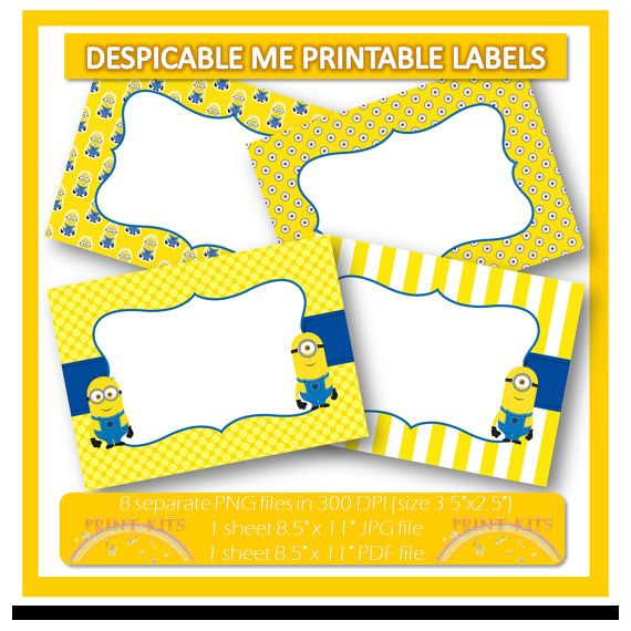 Instant Download Minions Despicable Me 2 By PrintkitsDesigns 3 50