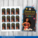 Moana Thank You Tags Moana Favor Tags Moana Gift Tags Moana Thank You