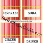 Circus Food Cards Party Food Labels Circus Food Circus Cookies