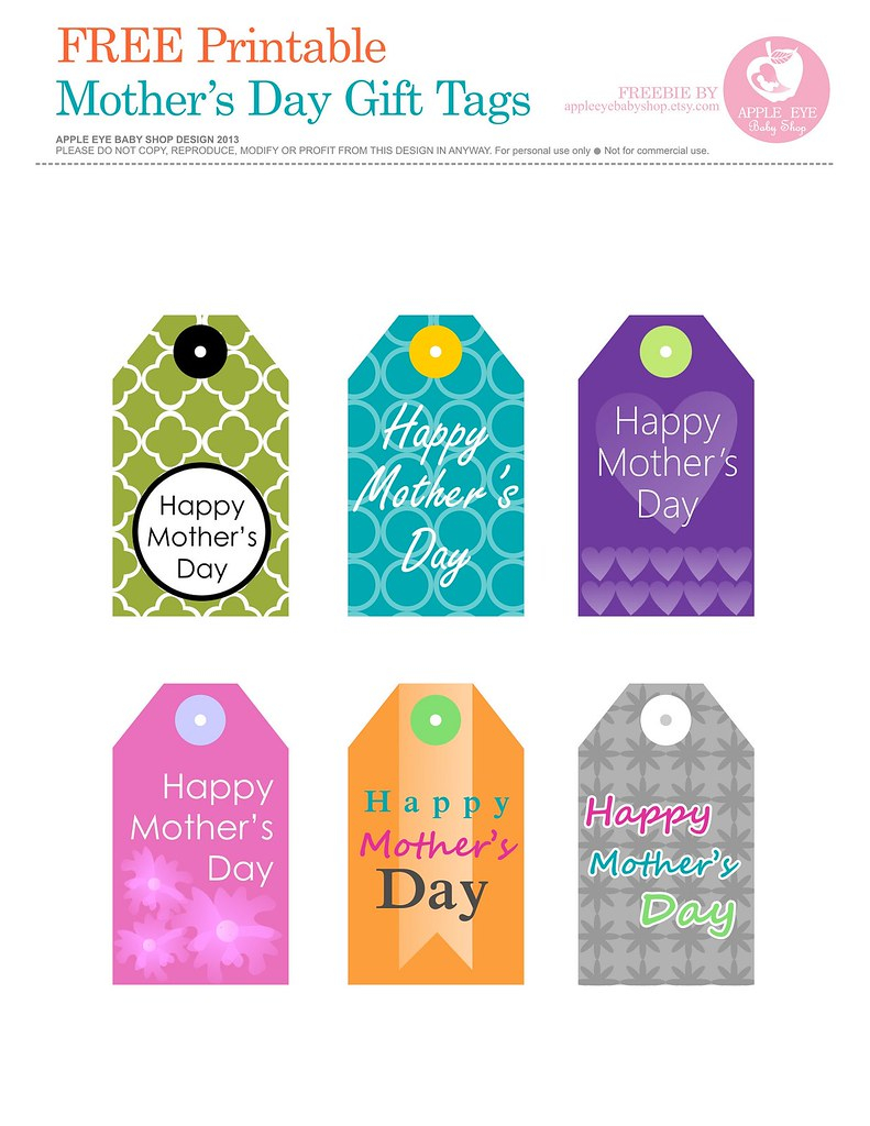 FREE Printable Mother s Day Gift Tags By Apple Eye Baby Flickr