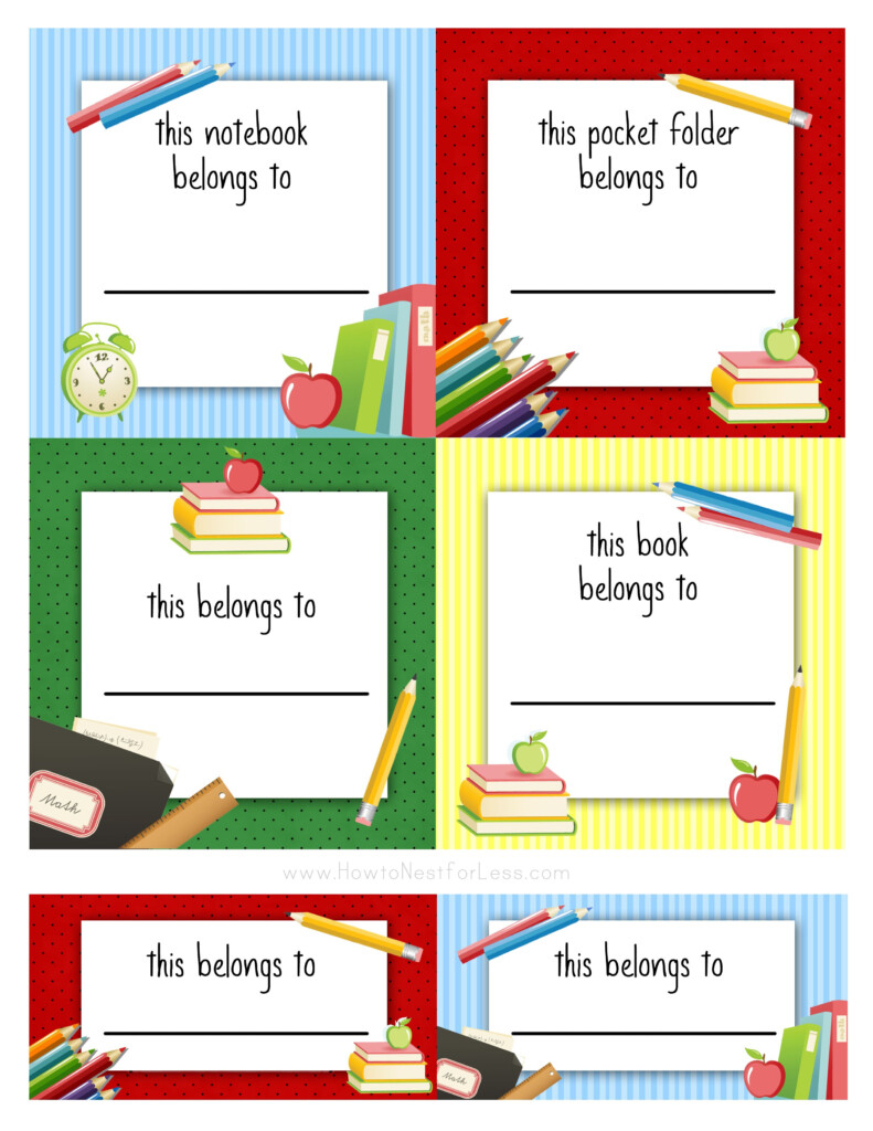 Back To School Labels For Kids Kids Labels School Labels Notebook 