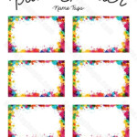 Free Printable Paint Splatter Name Tags The Template Can Also Be With