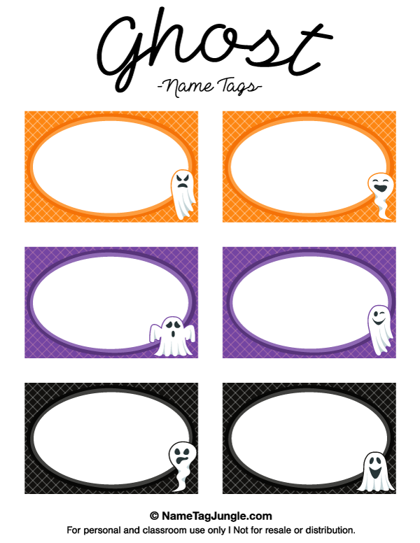 Free Printable Ghost Name Tags The Template Can Also Be Used For 