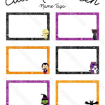 Free Printable Cute Halloween Name Tags The Template Can Also Be Used