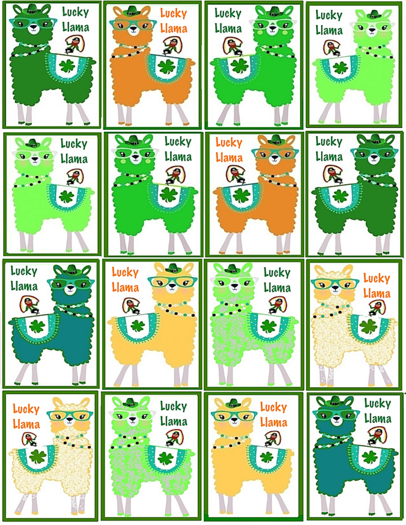 The SmARTteacher Resource Llama Brag Tags St Patrick s Day